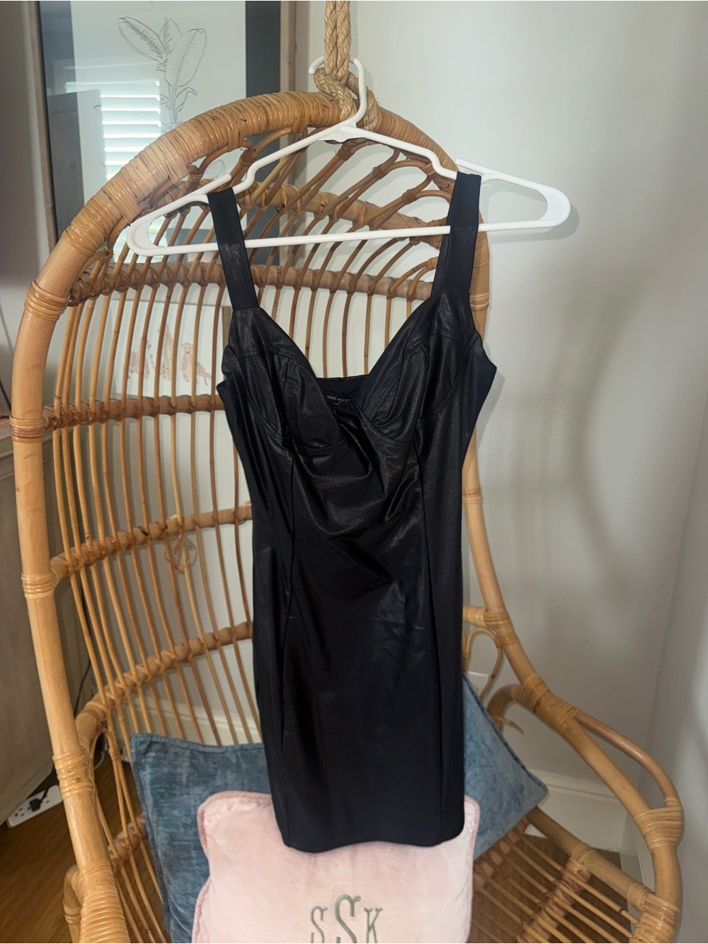 naked wardrobe Black Faux-Leather Slip Mini Dress